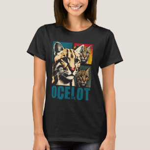 T-shirt Ocelot Pop Art - Ocelot Jaguar Félin Sauvage Lo