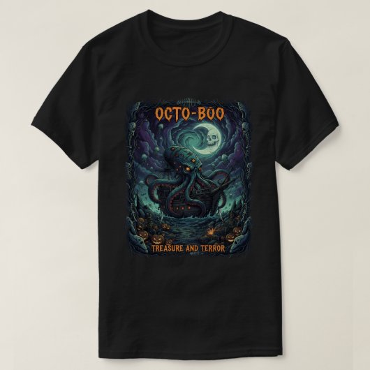T-shirt OctoBoo Éffrayant Kraken Halloween (Design devant)