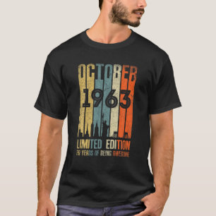 T-shirt Octobre 1963 59 Anniversaire 59 Anniversaire 1963