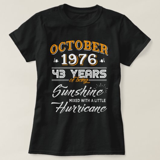 T-shirt Octobre 1976 quarante-troisième cadeaux (Design devant)