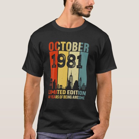T-shirt Octobre 1981 Edition Limitée 40 Ans D'Être Awe (Devant)
