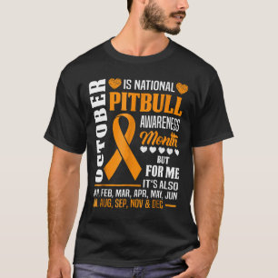 T-shirt Octobre Est Le Mois De Sensibilisation Pitbulle Ch