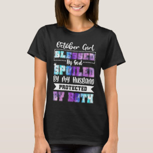 T-shirt Octobre Fille Bénie Par Dieu Portée Par Mon Mari