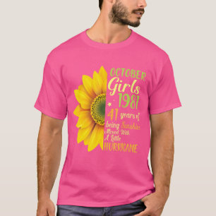 T-shirt Octobre Filles 1981 41 Ans Été Soleil Mélangé A