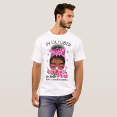 T-shirt Octobre Nous Portons Pink Black Femmes Messy Bun B (Devant entier)