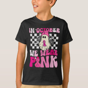 T-shirt Octobre Nous Portons Pink Drôle Fantôme Halloween