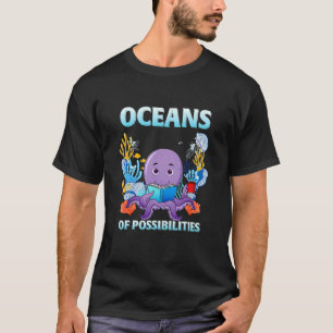 T-shirt Octopes Animaux De Mer Lecture Été Océans De Poss