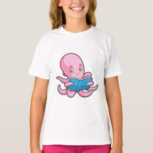 T-shirt Octopus à la lecture d'un livre