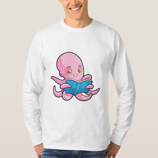 T-shirt Octopus à la lecture d'un livre (Devant)