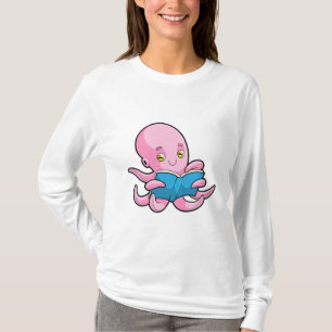 T-shirt Octopus à la lecture d'un livre