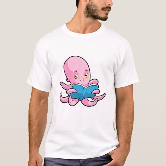 T-shirt Octopus à la lecture d'un livre (Devant)