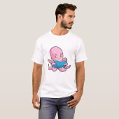 T-shirt Octopus à la lecture d'un livre (Devant entier)
