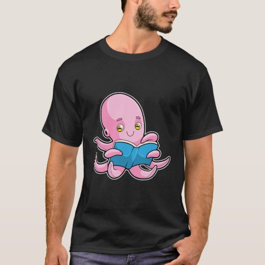 T-shirt Octopus à la lecture d'un livre (Devant)