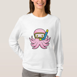 T-shirt Octopus à la plongée avec tuba et lunettes de nata
