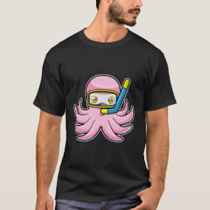 T-shirt Octopus à la plongée avec tuba et lunettes de nata