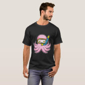T-shirt Octopus à la plongée avec tuba et lunettes de nata (Devant entier)