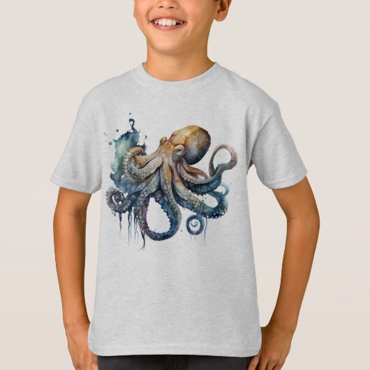 T-shirt Octopus aquarelle (Devant)