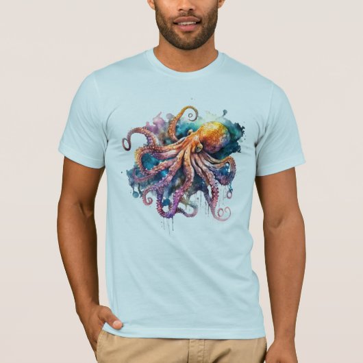 T-shirt Octopus aquarelle (Devant)