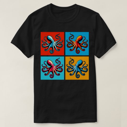 T-shirt Octopus Art tendance Marine Life (Design devant)
