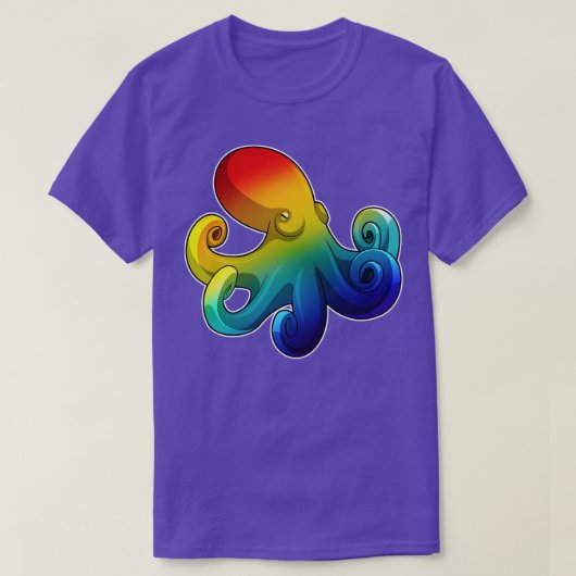 T-shirt Octopus avec arc-en-ciel 2 (Design devant)