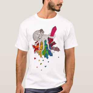 T-shirt Octopus avec cristaux avant et dos escargot T-shir