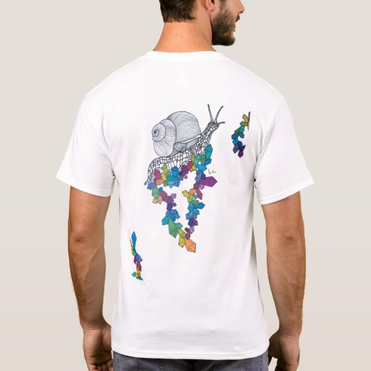 T-shirt Octopus avec cristaux avant et dos escargot T-shir (Dos)