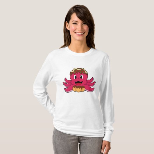T-shirt Octopus avec gâteau (Devant entier)