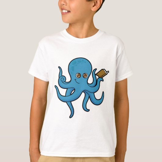T-shirt Octopus avec livre (Devant)