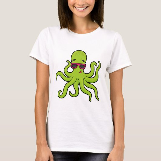 T-shirt Octopus avec lunettes de soleil (Devant)