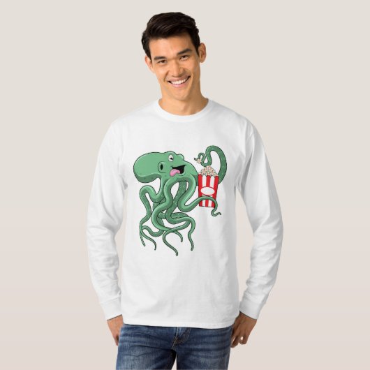T-shirt Octopus avec Popcorn (Devant entier)
