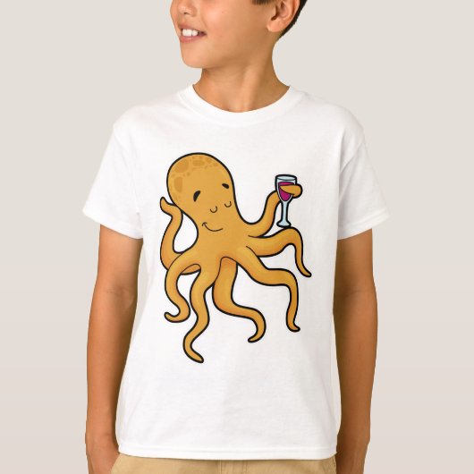 T-shirt Octopus avec verre de jus (Devant)