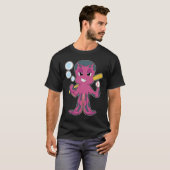 T-shirt Octopus Baseball Baseball bat Sports (Devant entier)