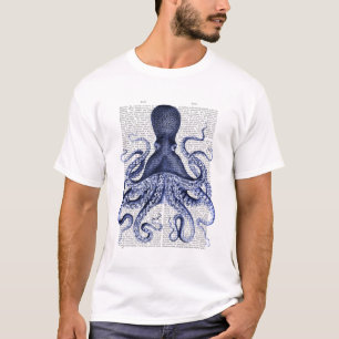 T-shirt Octopus bleu