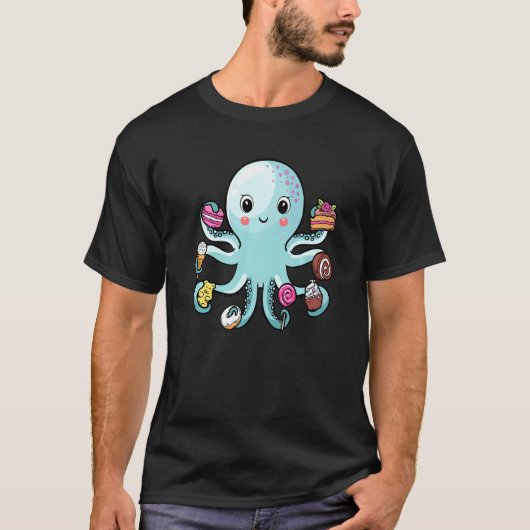 T-shirt Octopus Cake Tentacles Animaux marins Chil (Devant)