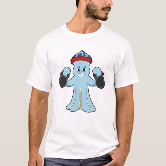 T-shirt Octopus comme Bodybuilder avec des cloches (Devant)