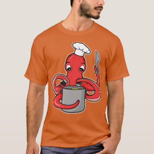 T-shirt Octopus comme cuire avec couteau de la casserole