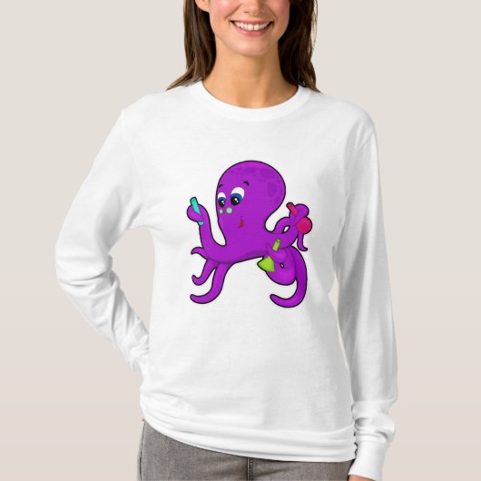 T-shirt Octopus comme enseignant avec équipement de labora (Devant)