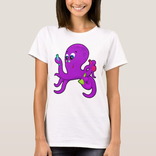 T-shirt Octopus comme enseignant avec équipement de labora (Devant)