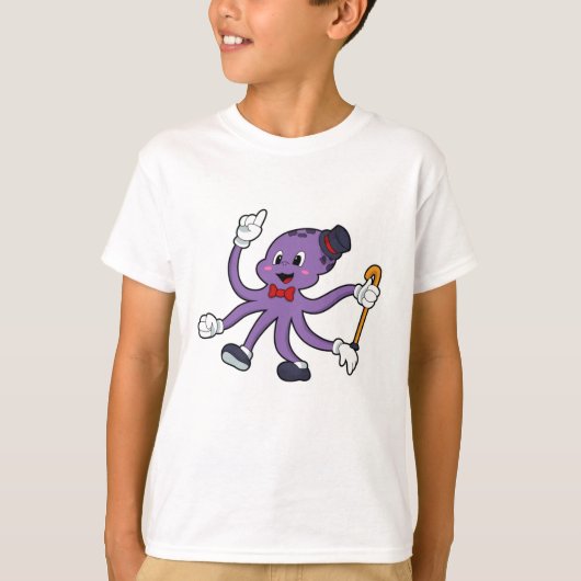 T-shirt Octopus comme magicien avec Casquette (Devant)