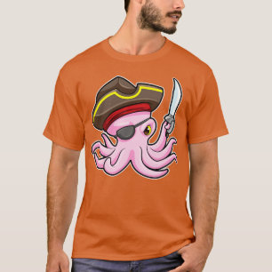 T-shirt Octopus comme Pirate avec Sabre Eye patch