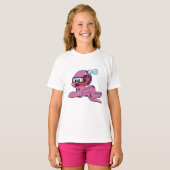T-shirt Octopus comme plongeur avec tuba (Devant entier)