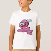 T-shirt Octopus comme plongeur avec tuba (Devant)