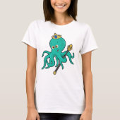 T-shirt Octopus comme roi avec Trident (Devant)