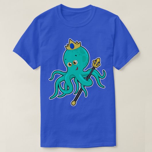 T-shirt Octopus comme roi avec Trident (Design devant)