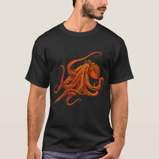 T-shirt Octopus Cool Hip Graphic Shirt Design (Devant)