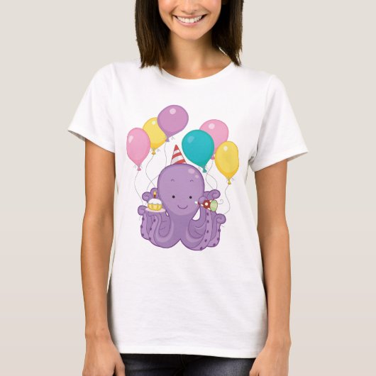 T-shirt Octopus d'anniversaire (Devant)