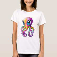Octopus de style Kawaii avec de grands yeux pétill