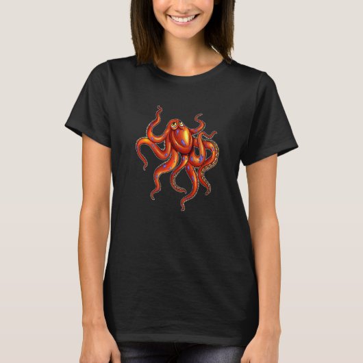 T-shirt Octopus Dive Up Swim To The Top Kraken Outfit Kalm (Devant)
