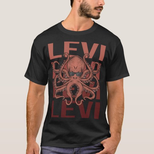 T-shirt Octopus drôle - Nom Levi (Devant)