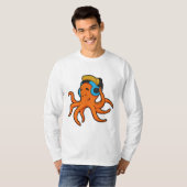 T-shirt Octopus en musique avec casque (Devant entier)